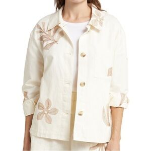 Madewell Floral Embroidered Shirt Jacket